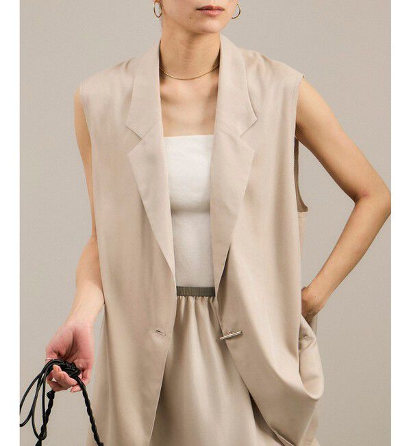 SALON adam et rope'「キュプラツイルジレブラウス［セットアップ対応］」|ベスト・ジレ|