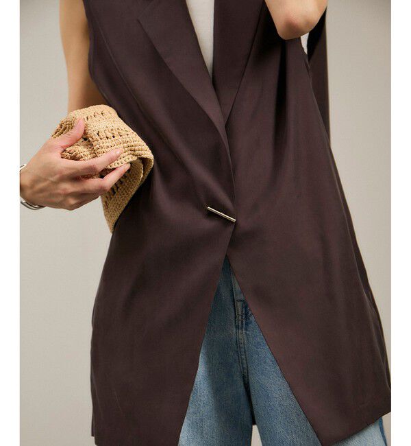 SALON adam et rope'「キュプラツイルジレブラウス［セットアップ対応］」|ベスト・ジレ|