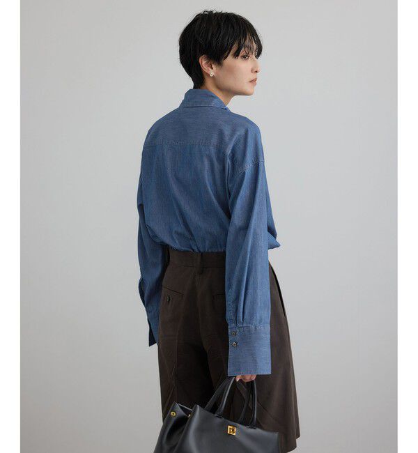 SALON adam et rope'「【WEB限定】フラールボウタイデニムブラウス」|シャツ・ブラウス|