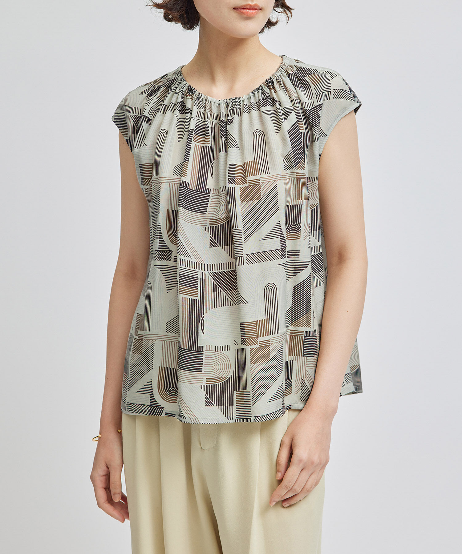 ROPE「プリントシャーリングブラウス/セットアップ対応」|シャツ・ブラウス|