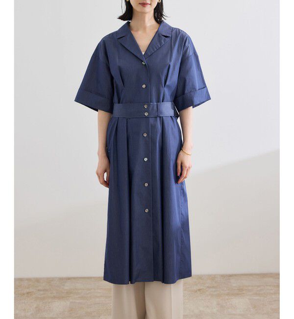 ROPE「【洗える】シャツワンピース（無地・ストライプ）」|ワンピース|