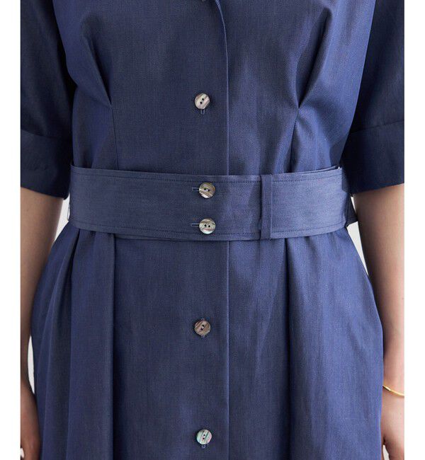 ROPE「【洗える】シャツワンピース（無地・ストライプ）」|ワンピース|