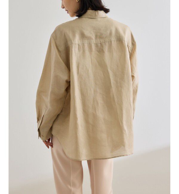 ROPE「ブライトリネン フラップシャツブラウス/洗える」|シャツ・ブラウス|