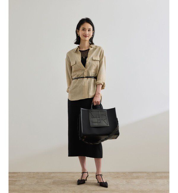 ROPE「ブライトリネン フラップシャツブラウス/洗える」|シャツ・ブラウス|