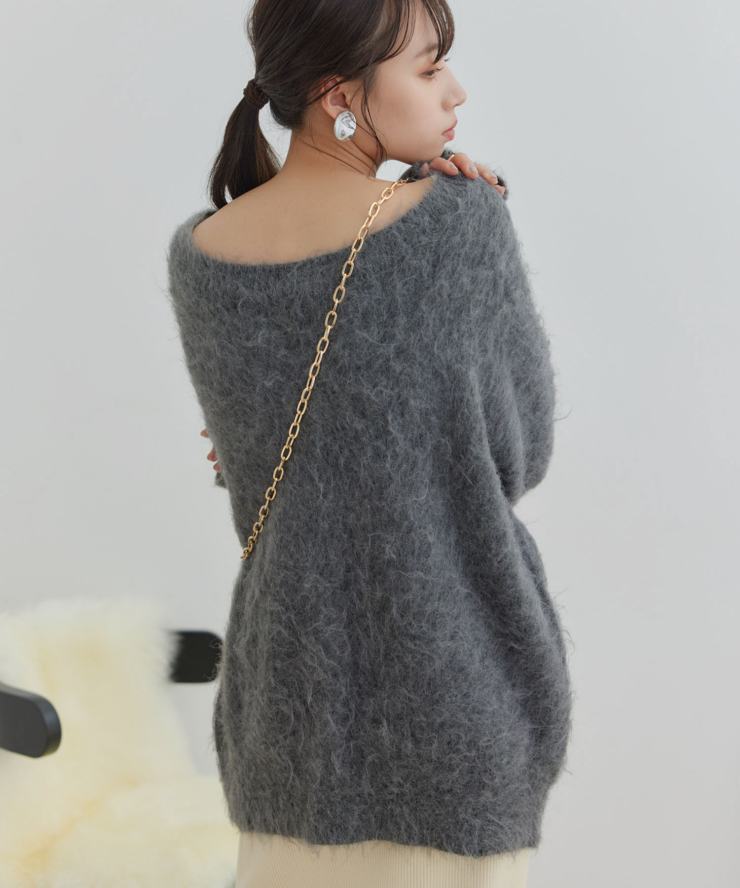 VIS「【前後2WAY】毛混トゥンカロンニット」|ニット・セーター|