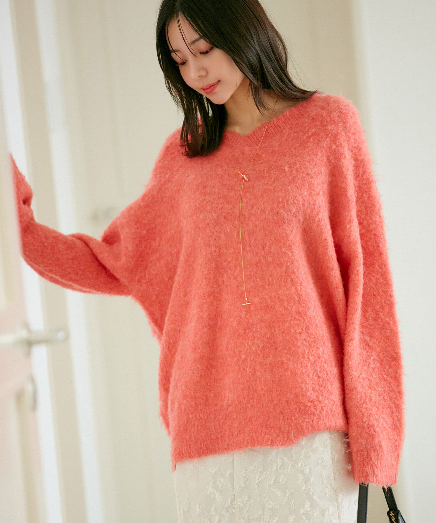 VIS「【前後2WAY】毛混トゥンカロンニット」|ニット・セーター|