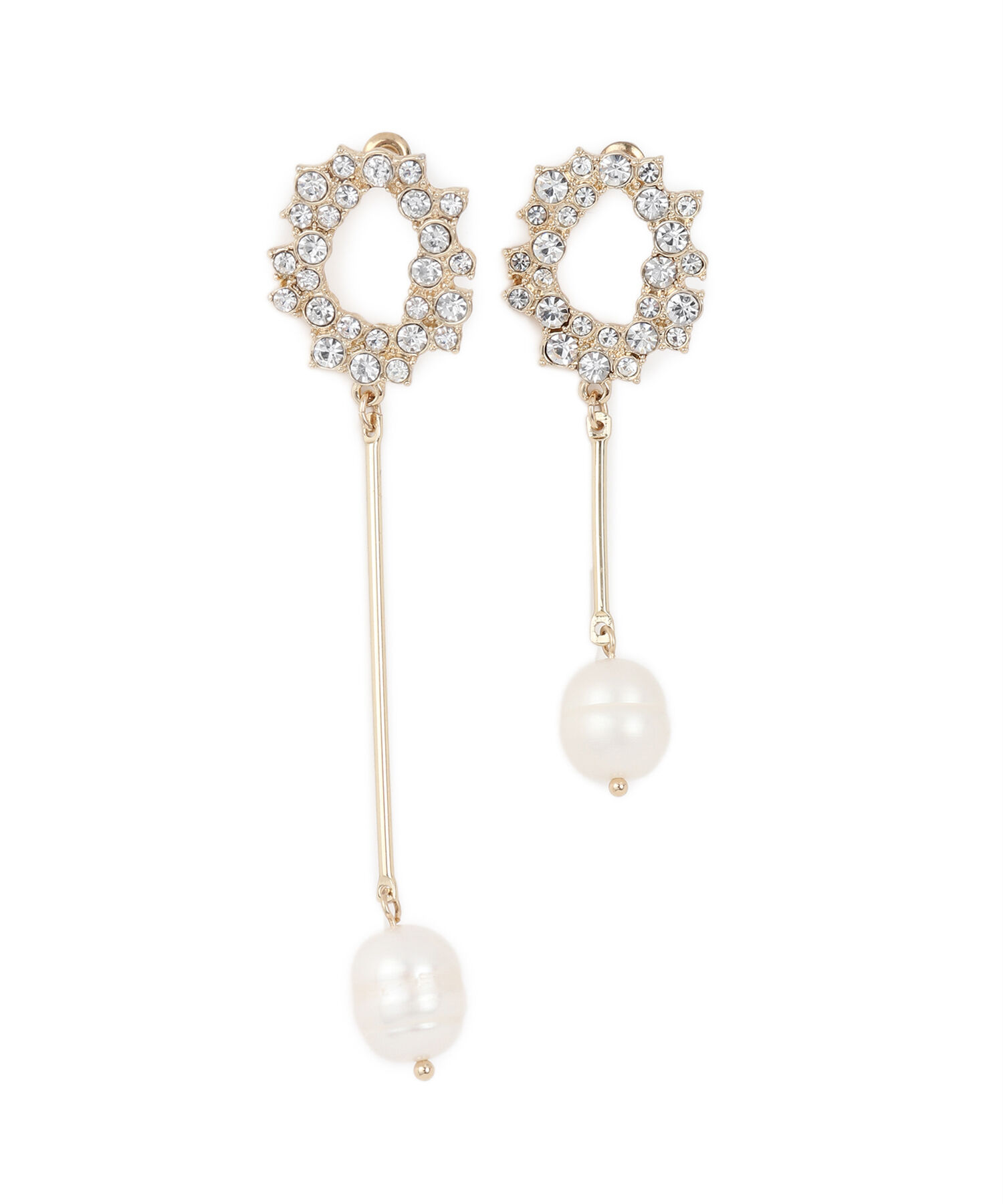 VIS「オーバルビジュー淡水パールピアス」|ピアス|