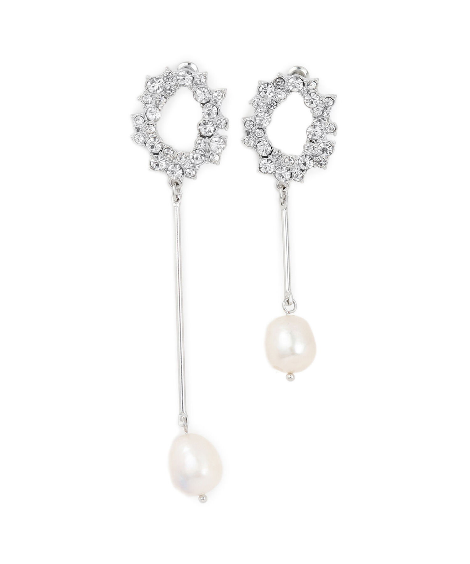 VIS「オーバルビジュー淡水パールピアス」|ピアス|