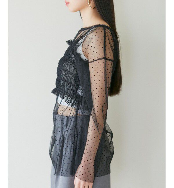 VIS「【SET】チュールレイヤードカットソー＆ビスチェキャミソール」|Tシャツ・カットソー|