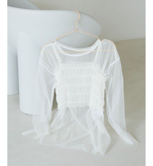 VIS「【SET】チュールレイヤードカットソー＆ビスチェキャミソール」|Tシャツ・カットソー|キナリ(16)