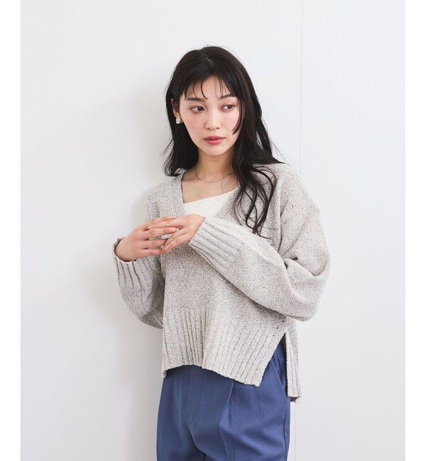 VIS「深Vネックミックスニットプルオーバー」|ニット・セーター|