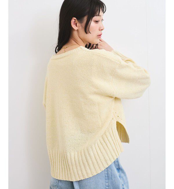 VIS「深Vネックミックスニットプルオーバー」|ニット・セーター|