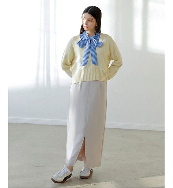 VIS「深Vネックミックスニットプルオーバー」|ニット・セーター|