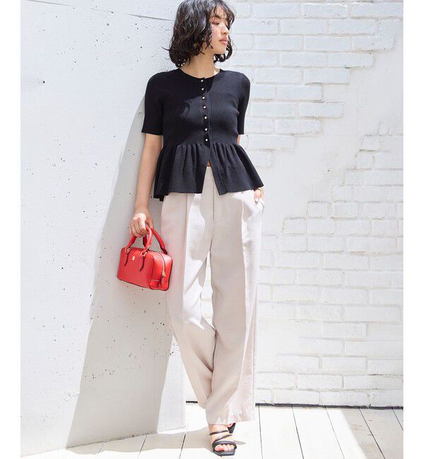 VIS「美easyリネンライクワイドパンツ/イージーケア・接触冷感・セットアップ対応」|スラックス|