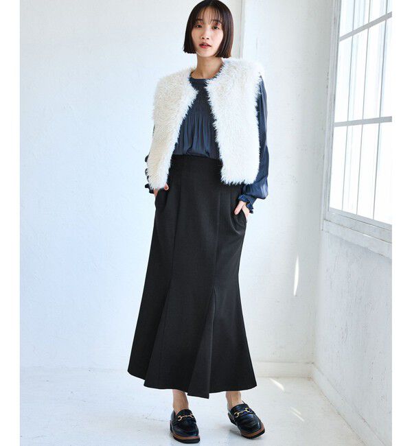 VIS「【美easy】ウーリッシュマーメイドスカート【セットアップ対応/洗える】」|スカート|