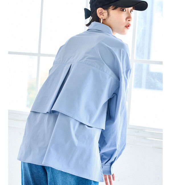 VIS「裾ティアードオーバーシャツ/UVケア・イージーケア」|シャツ・ブラウス|