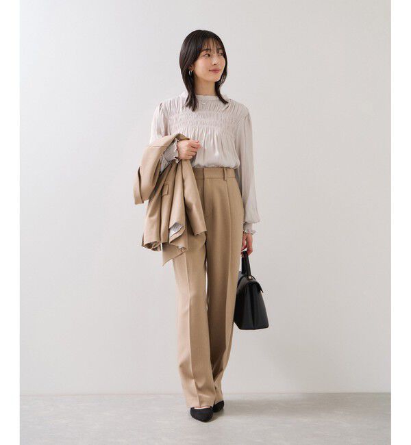 VIS「割繊シャーリングブラウス/2WAY・イージーケア」|シャツ・ブラウス|