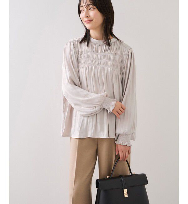 VIS「割繊シャーリングブラウス/2WAY・イージーケア」|シャツ・ブラウス|