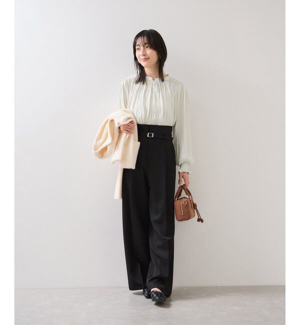 VIS「割繊シャーリングブラウス/2WAY・イージーケア」|シャツ・ブラウス|