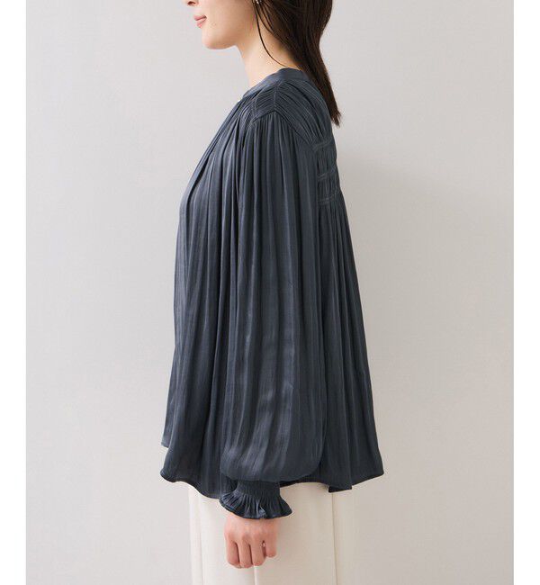 VIS「割繊シャーリングブラウス/2WAY・イージーケア」|シャツ・ブラウス|