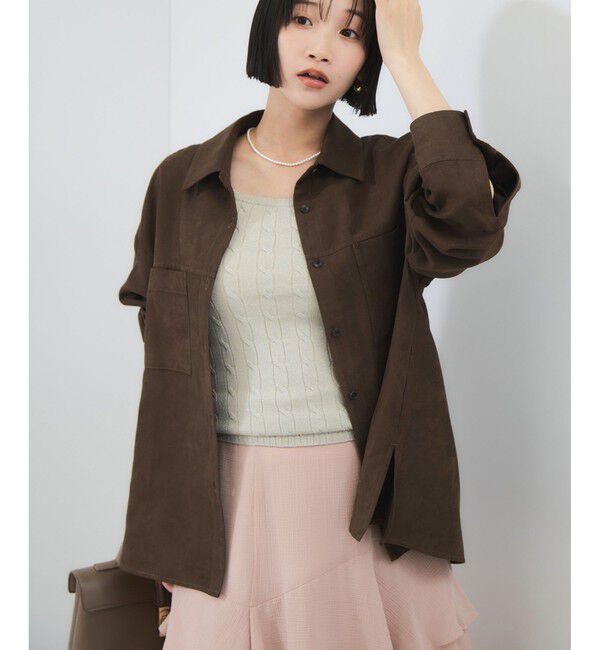 VIS「スエードライクロングスリーブシャツ」|シャツ・ブラウス|ブラウン系(21)