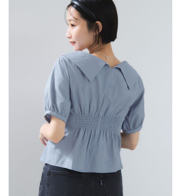 VIS「ビックカラーシャツブラウス」|シャツ・ブラウス|ブルー(44)