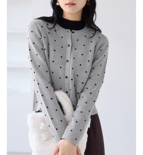 VIS「ドットジャガードカーディガン」|カーディガン|