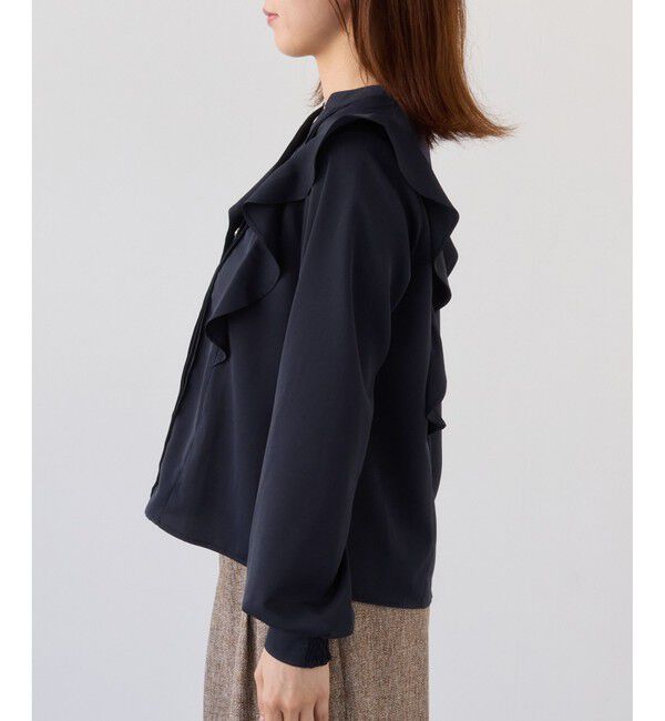 VIS「【WEB限定】スキッパーフリルデザインブラウス」|シャツ・ブラウス|