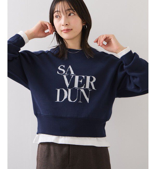 VIS「スウェットライクジャガードロゴニット」|ニット・セーター|