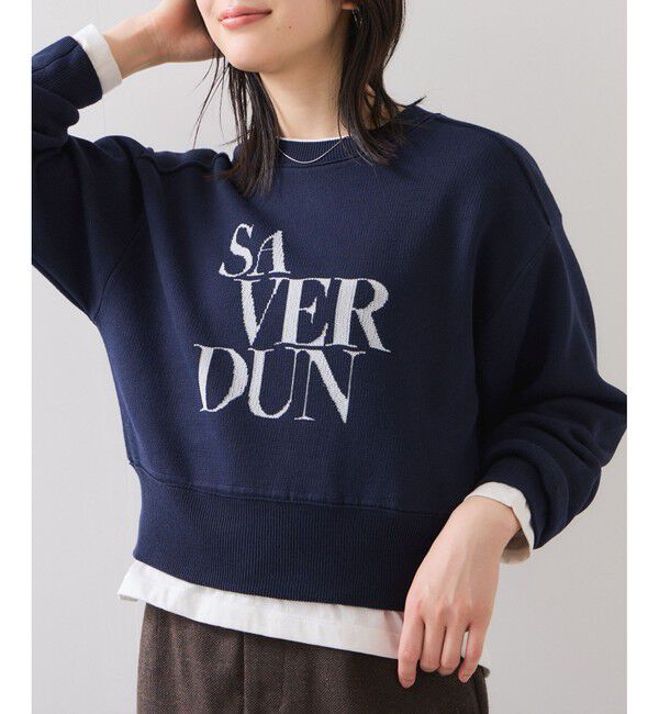 VIS「スウェットライクジャガードロゴニット」|ニット・セーター|ネイビー(40)