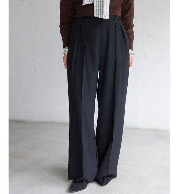 VIS「Hot Beautyツータックワイドパンツ/イージーケア」|チノ|