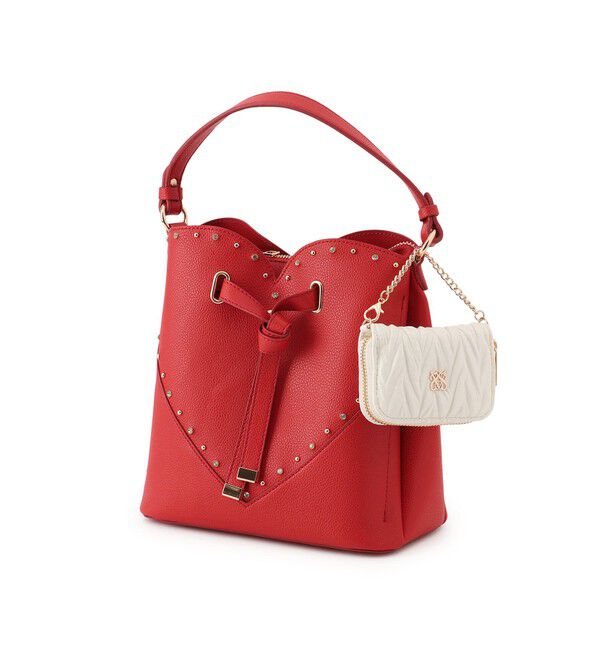 VIS「ラインストーン＆スタッズハートカットバッグ」|ショルダー・メッセンジャー|