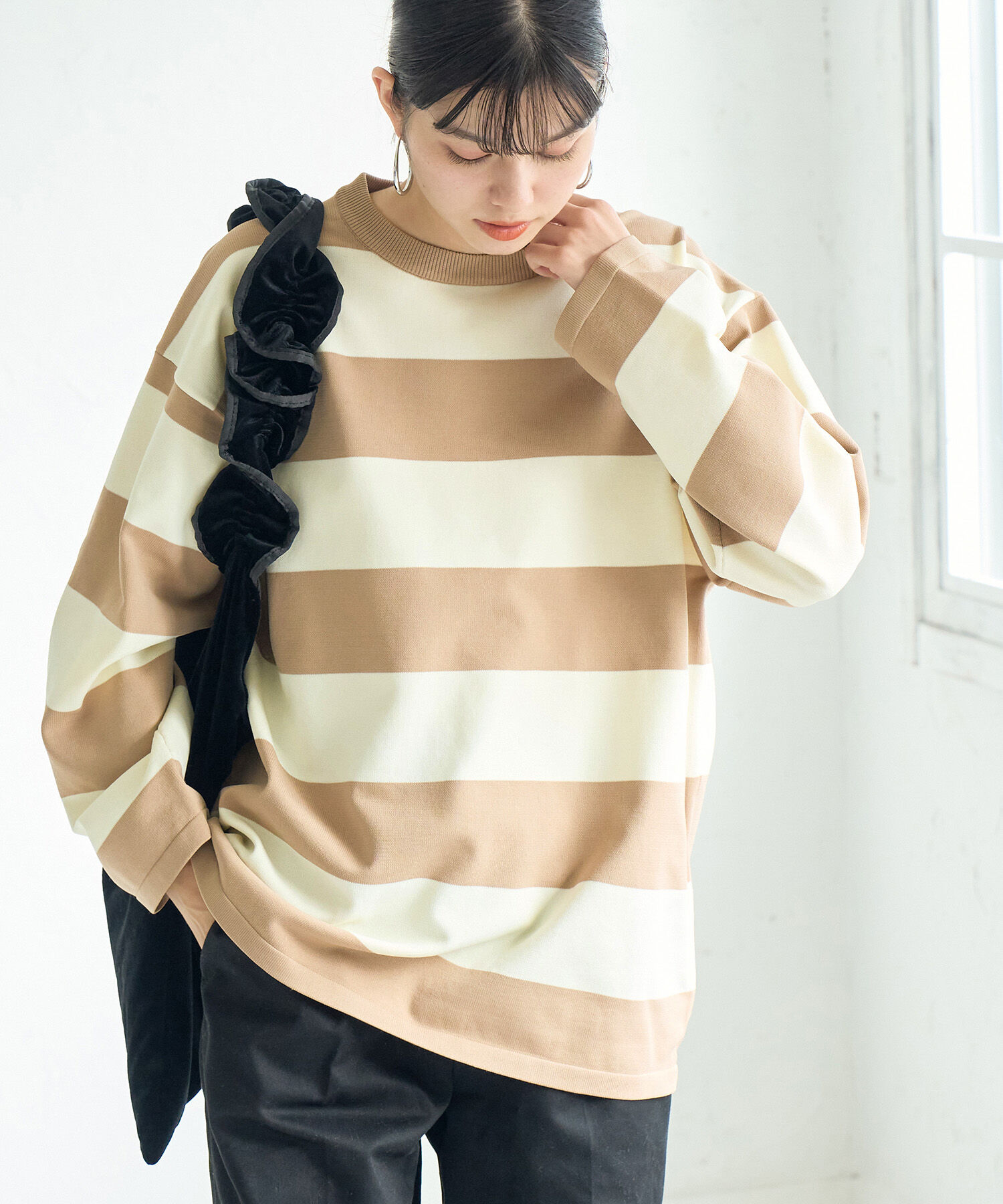 Rope&rsquo;Picnic「太ボーダーニットプルオーバー」|ニット・セーター|