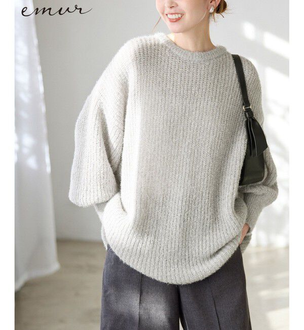 Rope&rsquo;Picnic「【emur/エミュール】ブークレニットチュニック」|ニット・セーター|グレー