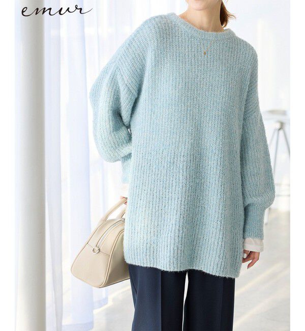 Rope&rsquo;Picnic「【emur/エミュール】ブークレニットチュニック」|ニット・セーター|サックス