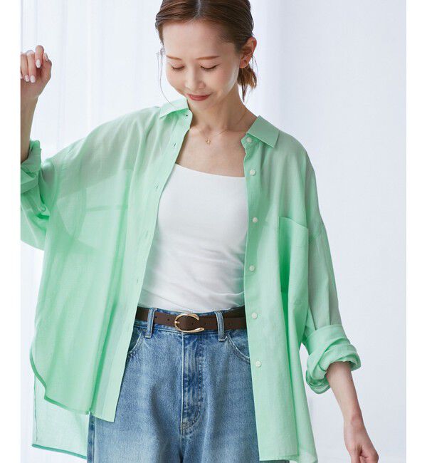 Rope&rsquo;Picnic「【接触冷感・通気性】お着軽シャツシリーズ/綿ボイルバックタックシャツ」|シャツ・ブラウス|