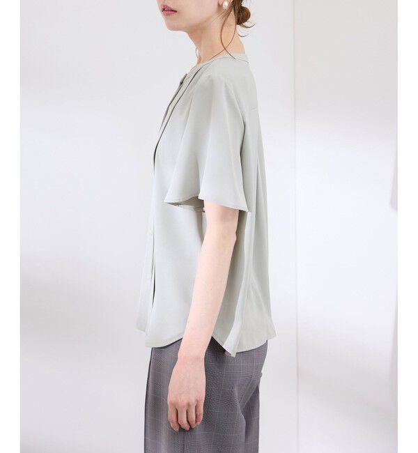 Rope&rsquo;Picnic「多機能ランダムタックハーフスリーブブラウス / 通勤にも」|シャツ・ブラウス|