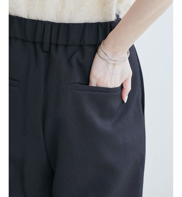 Rope&rsquo;Picnic「【WEB限定・丈長め】レディハンサムシリーズ ウールライクウエストタックセミワイドパンツ」|スラックス|