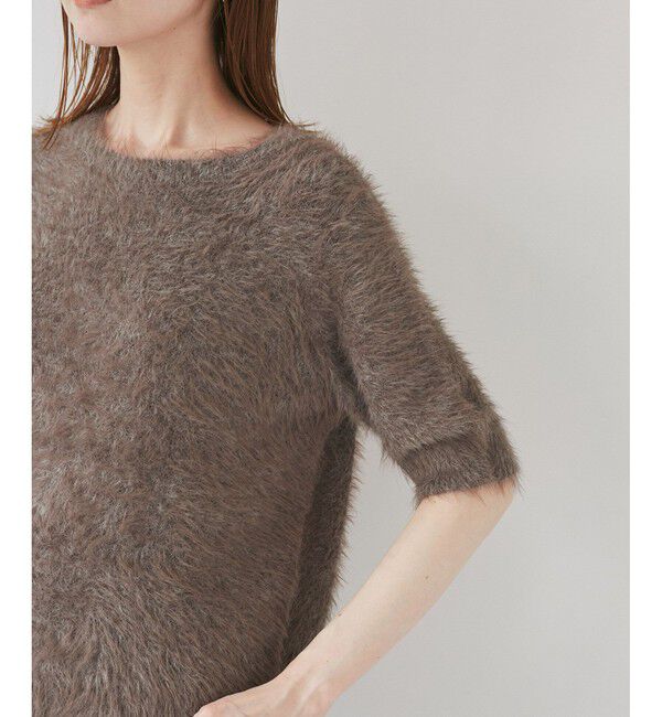 Rope&rsquo;Picnic「シャギーニットハーフスリーブプルオーバー」|ニット・セーター|