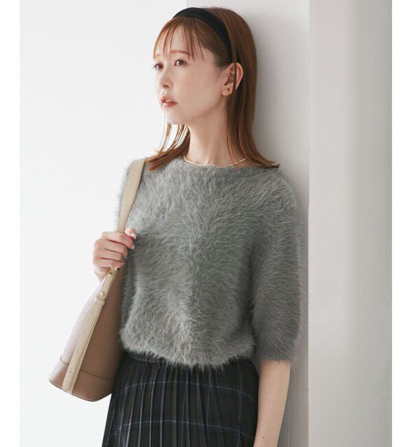 Rope&rsquo;Picnic「シャギーニットハーフスリーブプルオーバー」|ニット・セーター|