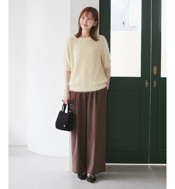 Rope&rsquo;Picnic「シャギーニットハーフスリーブプルオーバー」|ニット・セーター|