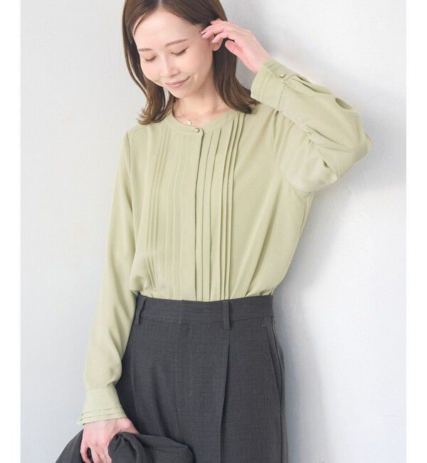 Rope&rsquo;Picnic「フロントピンタックブラウス/一部WEB限定カラー」|シャツ・ブラウス|グリーンサブ(35)