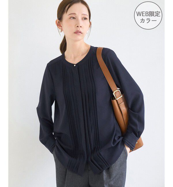 Rope&rsquo;Picnic「フロントピンタックブラウス/一部WEB限定カラー」|シャツ・ブラウス|ネイビー(40)