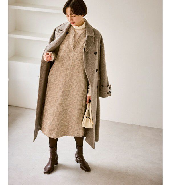 Rope&rsquo;Picnic「キーネックツイードジャンパースカート ワンピース/着丈が選べる」|ワンピース|