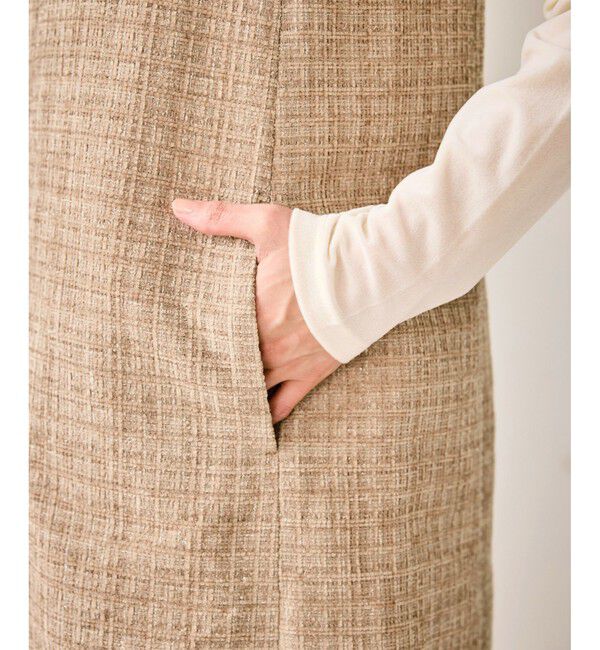 Rope&rsquo;Picnic「キーネックツイードジャンパースカート ワンピース/着丈が選べる」|ワンピース|