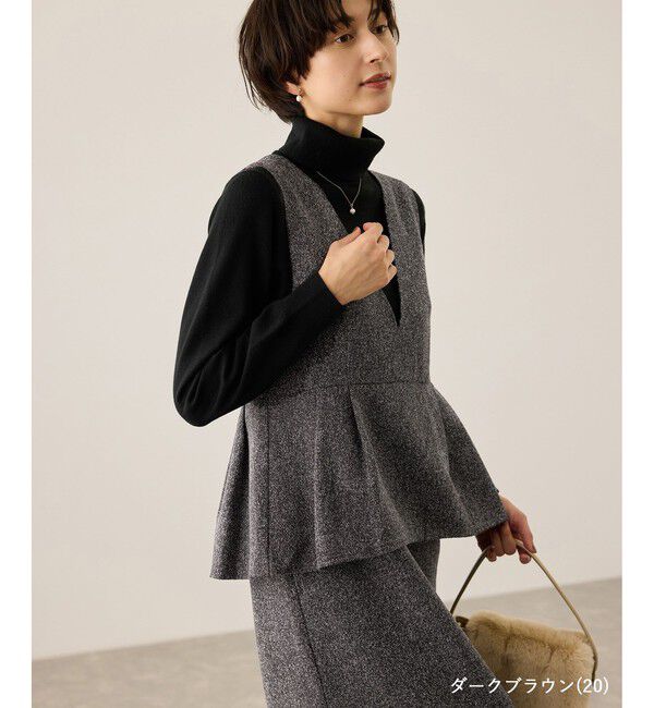 Rope&rsquo;Picnic「【新色追加】レイヤード風ペプラムジャンパースカート」|ワンピース|