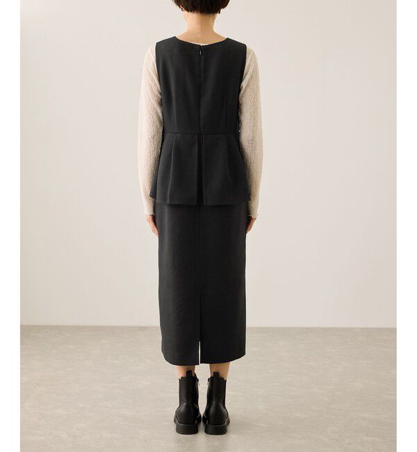 Rope&rsquo;Picnic「【新色追加】レイヤード風ペプラムジャンパースカート」|ワンピース|