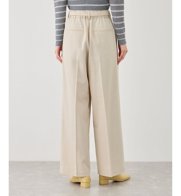 Rope&rsquo;Picnic「カナパ ベルト付きワイドパンツ/セットアップ対応・UV・抗菌防臭・接触冷感」|チノ|