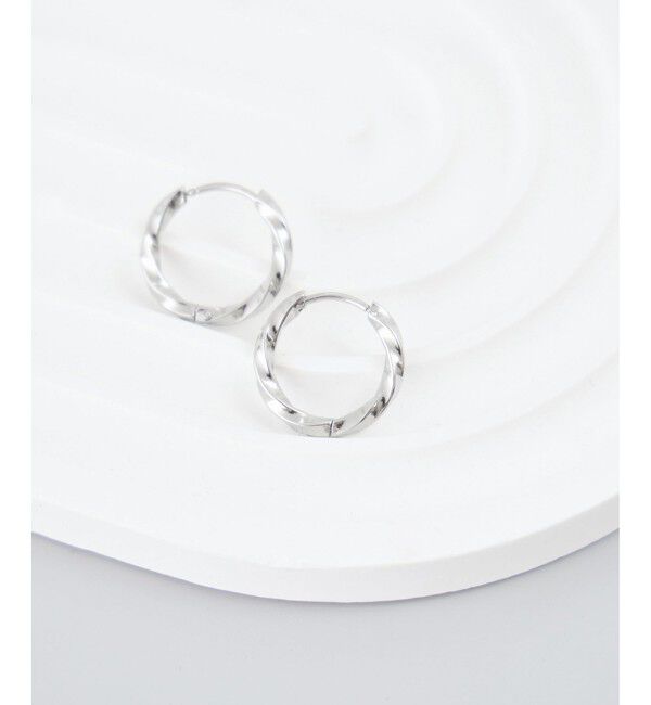 ROPE PICNIC PASSAGE「ステンレスカット入りフープピアス」|ピアス|シルバー(93)