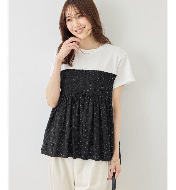 Rope&rsquo;Picnic「シャーリングドッキングハーフスリーブカットソー」|Tシャツ・カットソー|